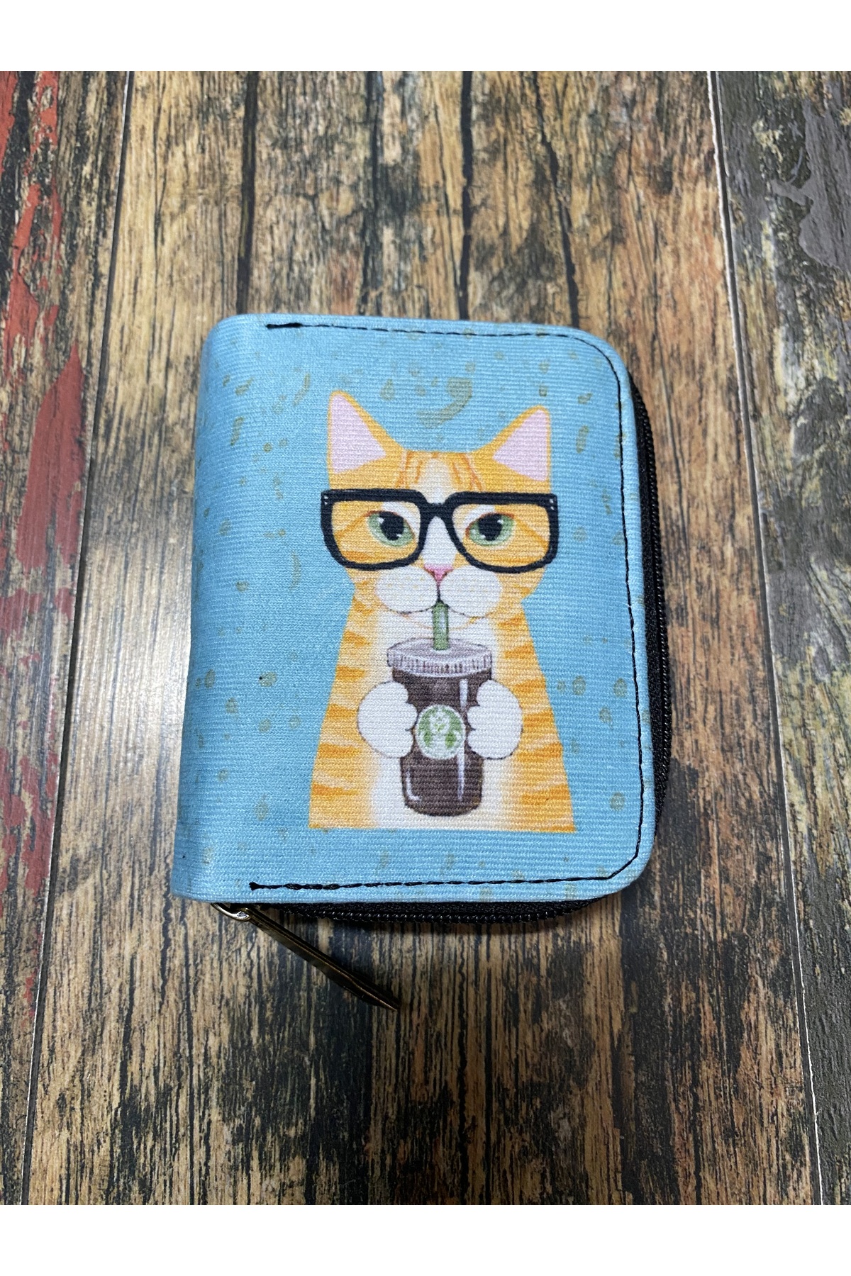 1_org_zoom-3634.jpg Kedi Desenli Bohem cüzdan etnik cüzdan otantik cüzdan kartlı cüzdan retro cüzdan - Görsel 1