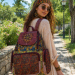 Etnik Bohem Otantik Desenli Patchwork 5 Bölmeli Tasarım Sırt Çantası Ortopedik Su Geçirmez